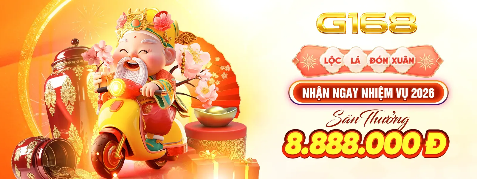 Khuyến mãi G168 nhận thưởng nhiệm vụ 8.888.000đ casino online Việt Nam