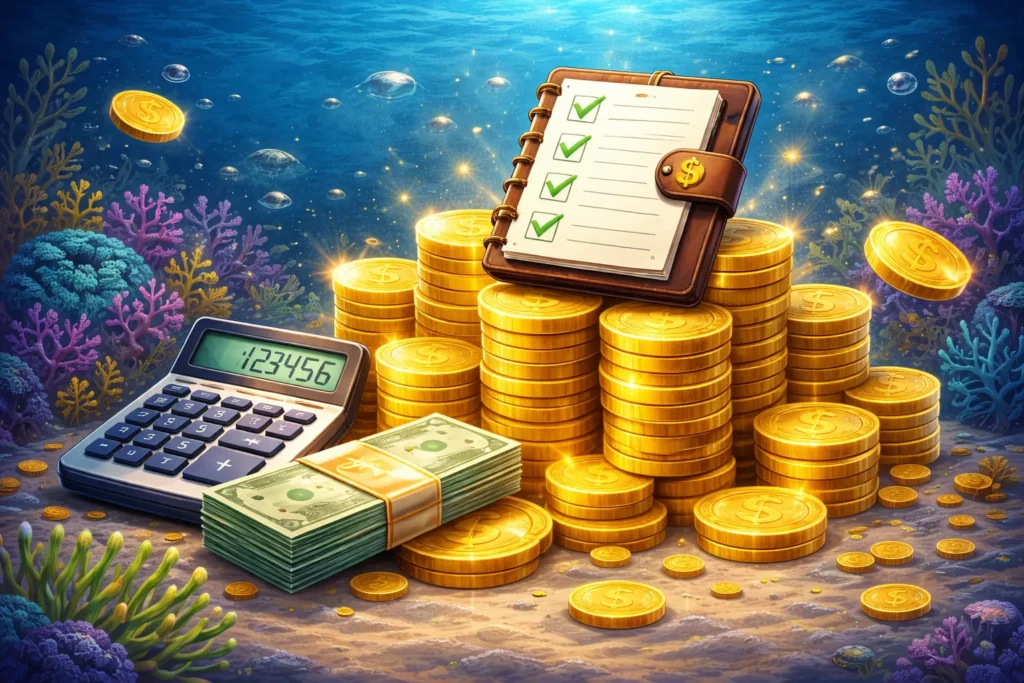 Hình ảnh quản lý vốn trong Bắn Cá G168 với xu và tài nguyên được sử dụng hợp lý