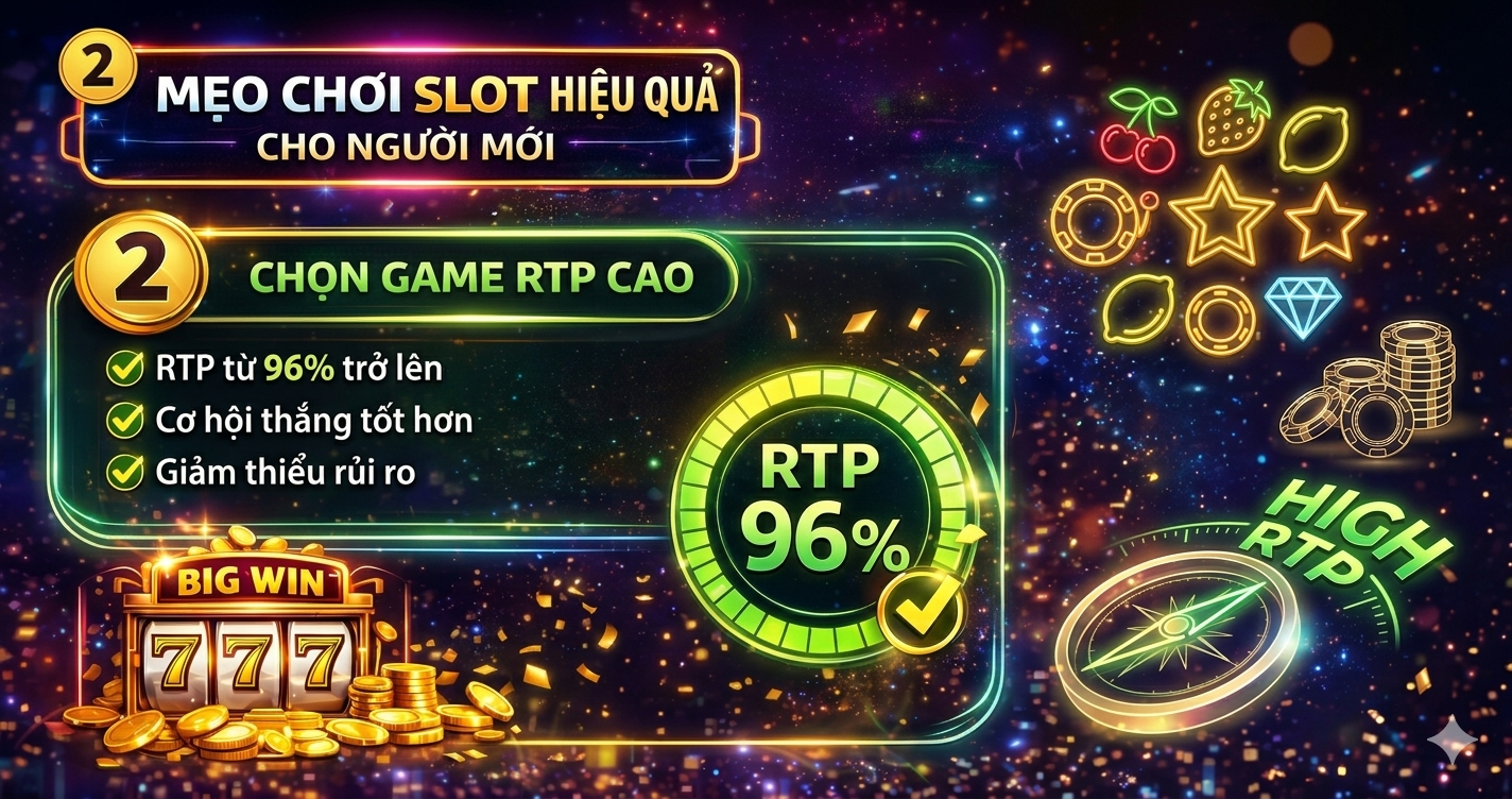 chọn game slot RTP cao 96%