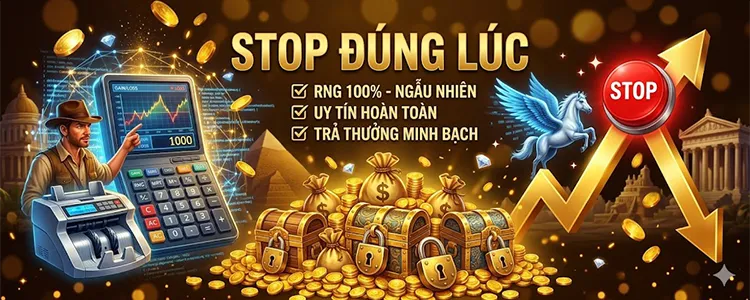 chiến lược dừng đúng lúc khi chơi slot G168 với biểu đồ thắng thua và nút dừng